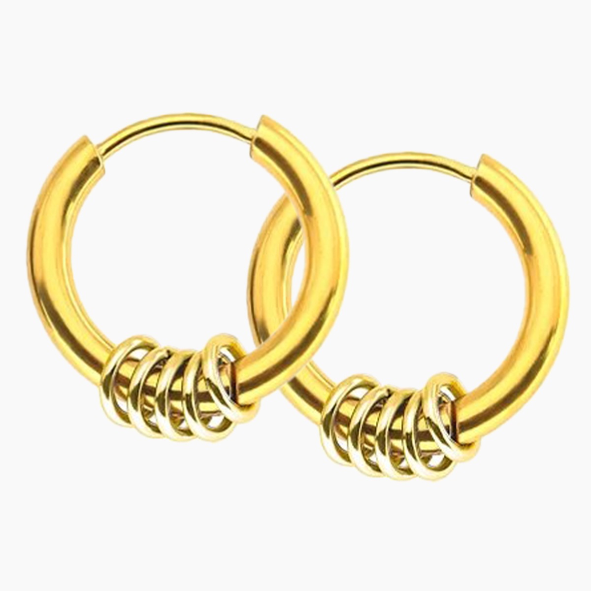 5RING HOOP EARRINGS - GOLD (ԥξ)