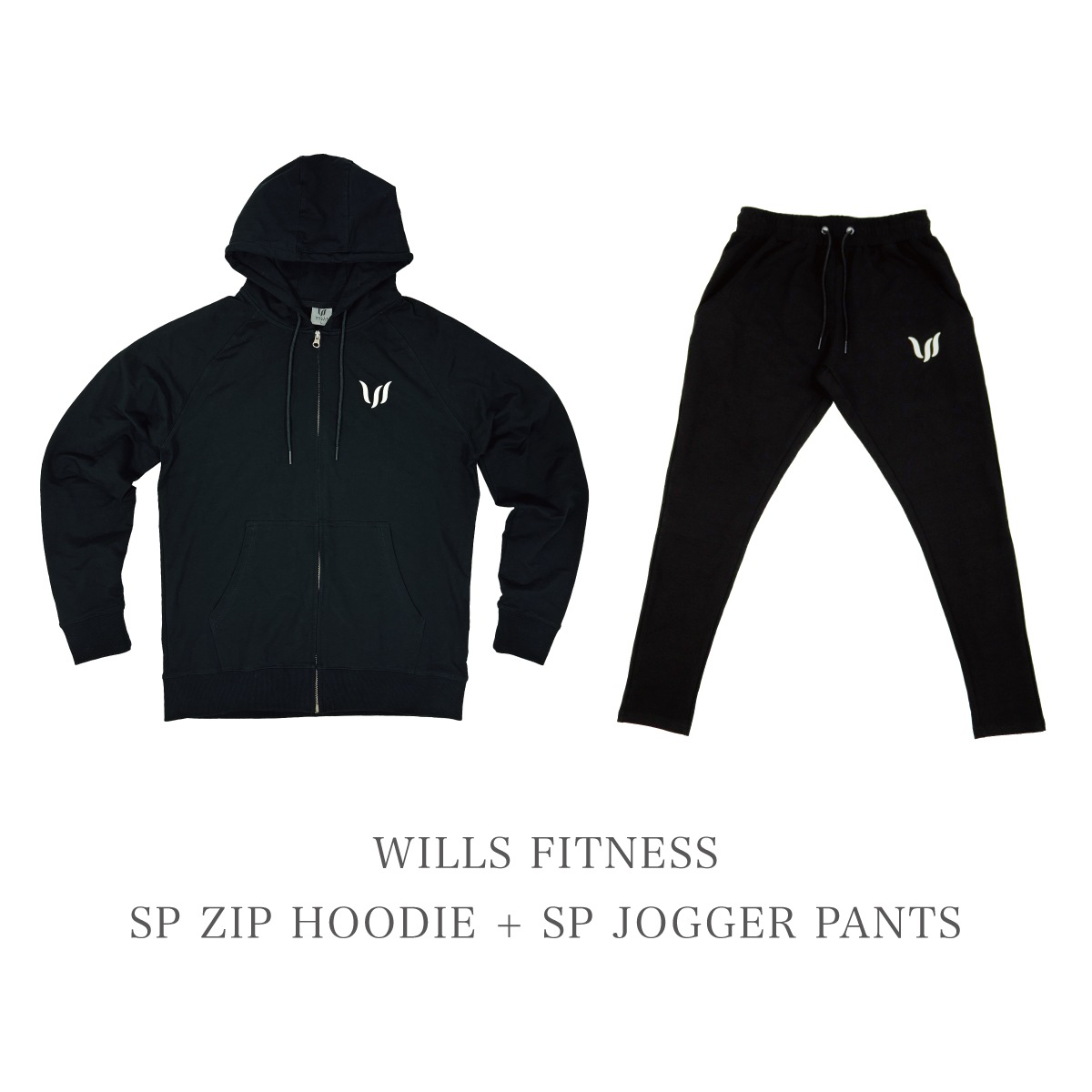 SP "ZIP HOODIE + JOGGER PANTS" SET UP  - BLACK