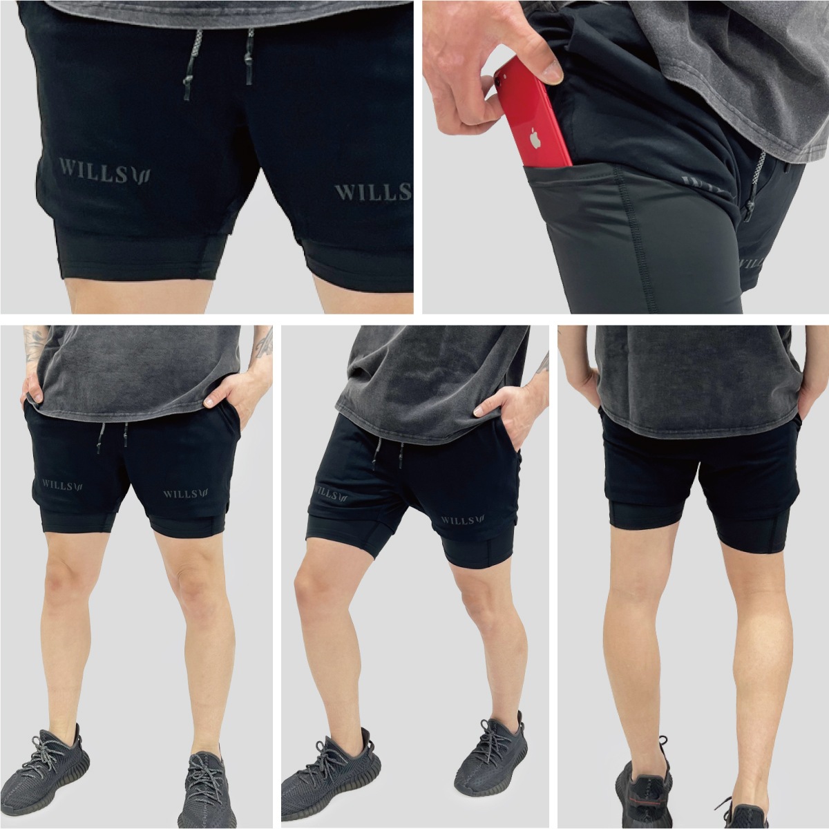 HYBRID LINER SHORTS - BLACK/BLACK