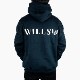 BACK PRINT OVERSIZED PULLOVER HOODIE - NAVY