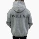 BACK PRINT OVERSIZED PULLOVER HOODIE - GRAY