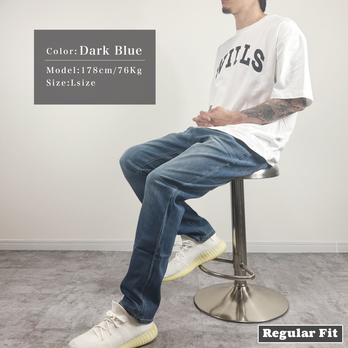 SUPER STRETCH JEANS - REGULAR FIT - DARK BLUE