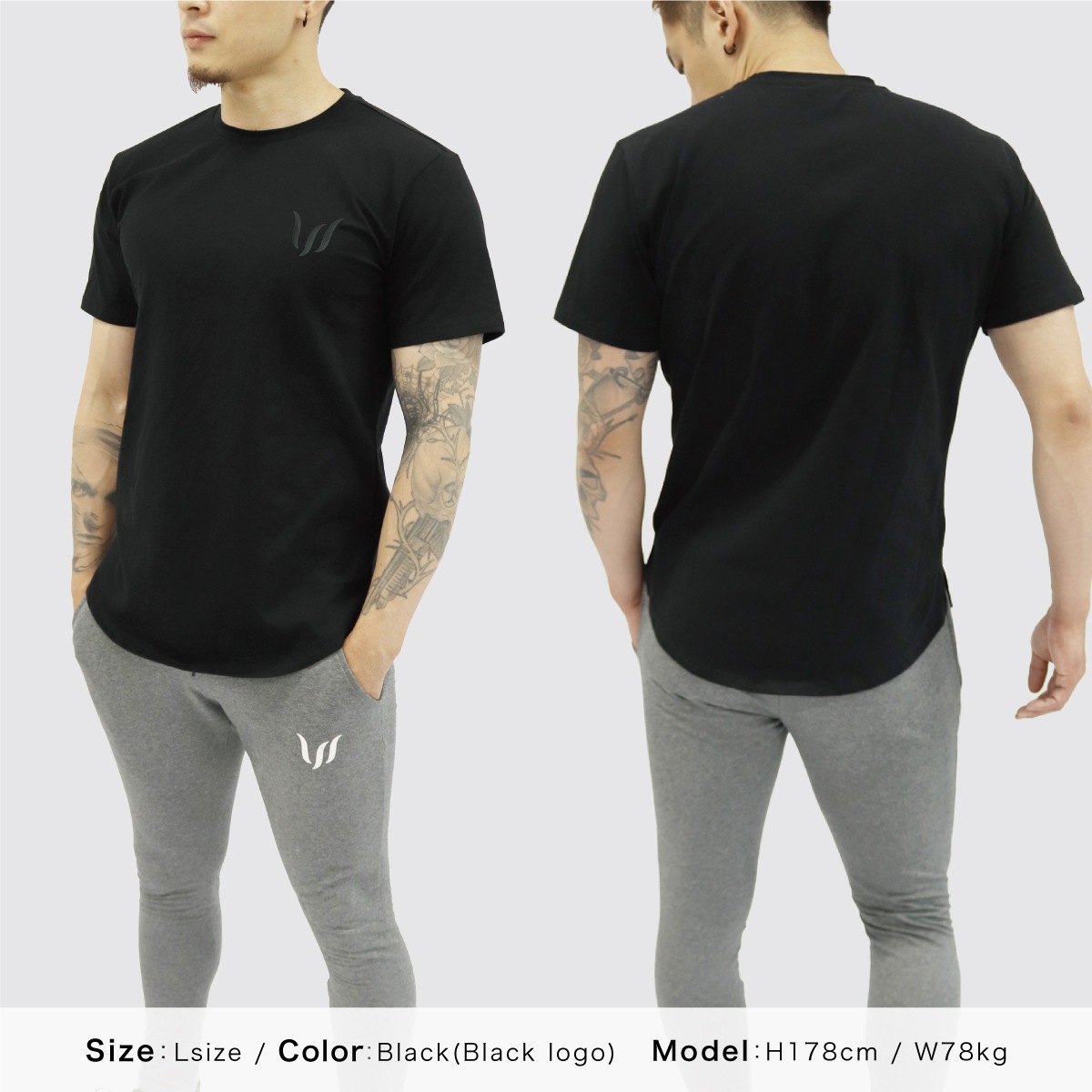 SP T-SHIRT - BLACK(BLACK LOGO) ���饦���