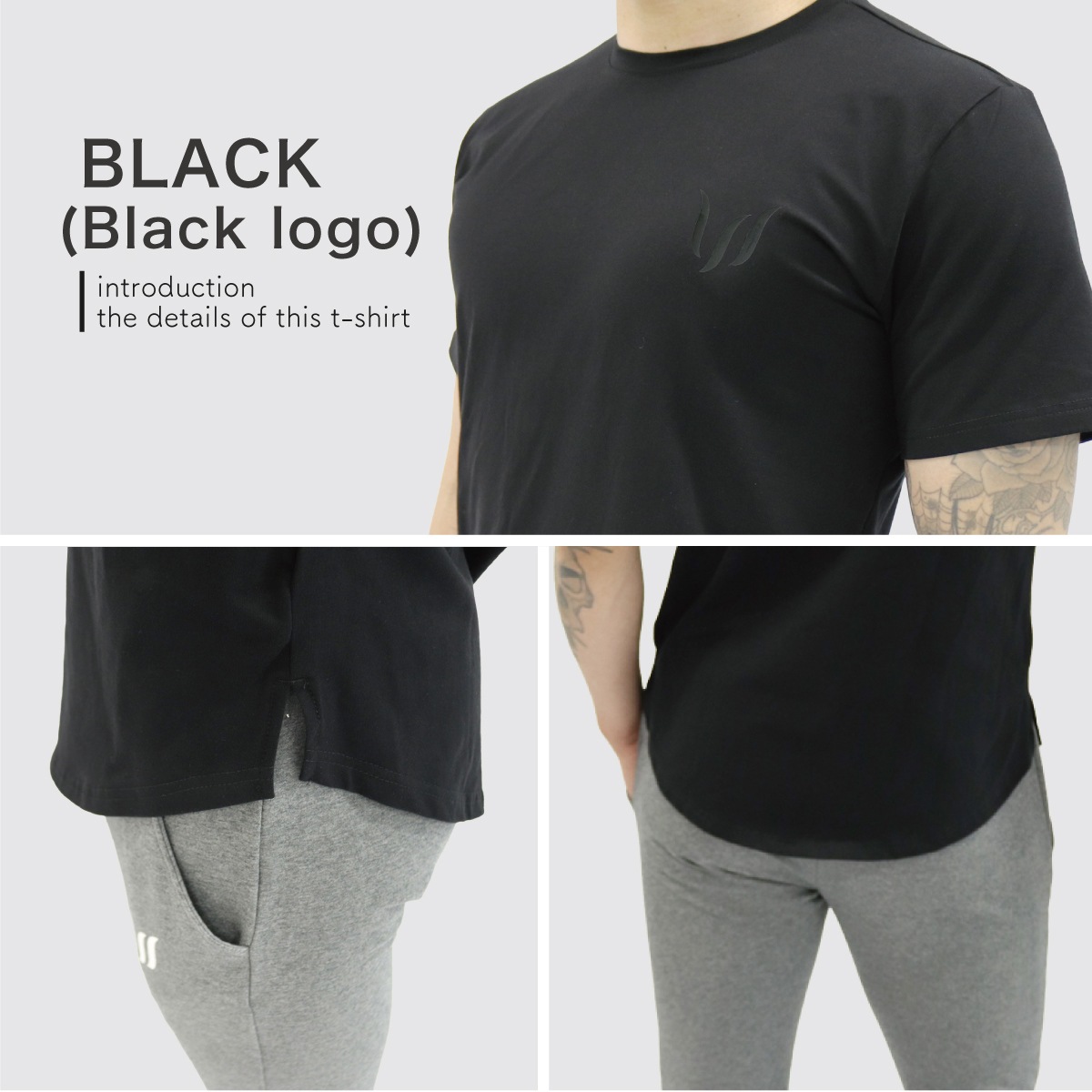 SP T-SHIRT - BLACK(BLACK LOGO) ���饦���