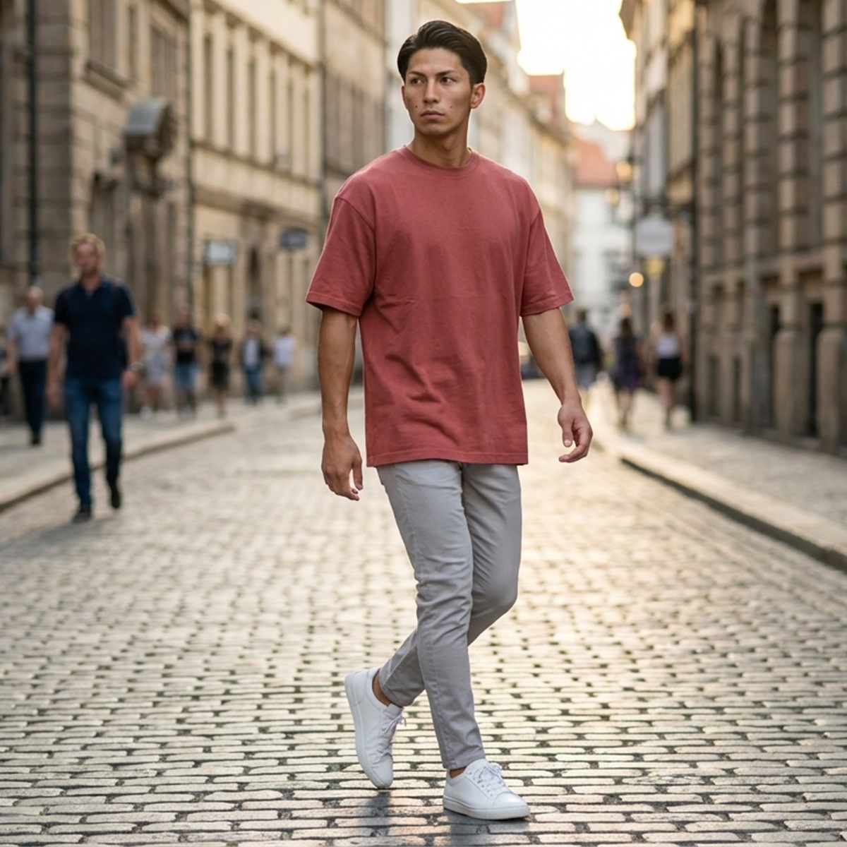 COTTON OVERSIZED T-SHIRT - RED