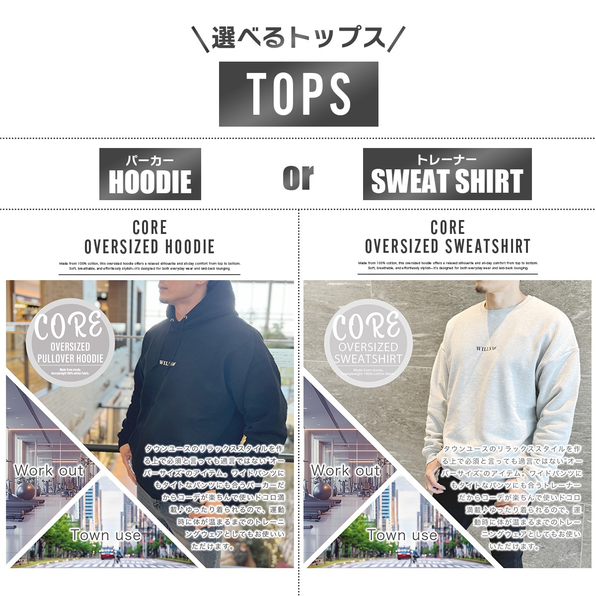 CORE OVERSIZED PULLOVER HOODIE + ACTIVE UTILITY JOGGER "SET UP"  - (HOODIE)BLACK/DARKGRAY