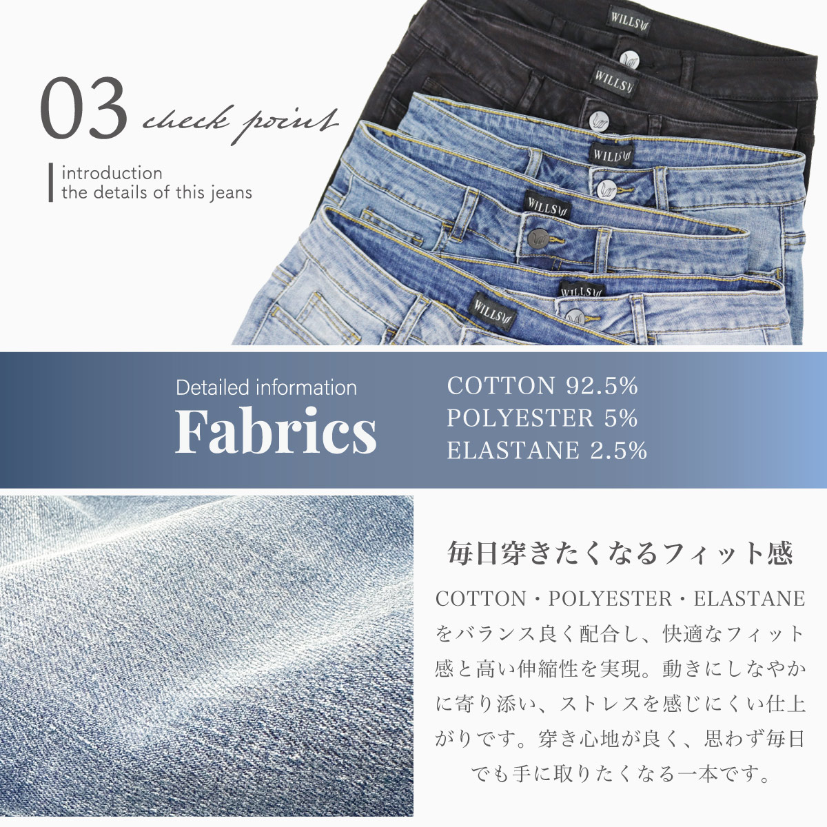 SUPER STRETCH JEANS - SKINNY FIT - GRAY(᡼)