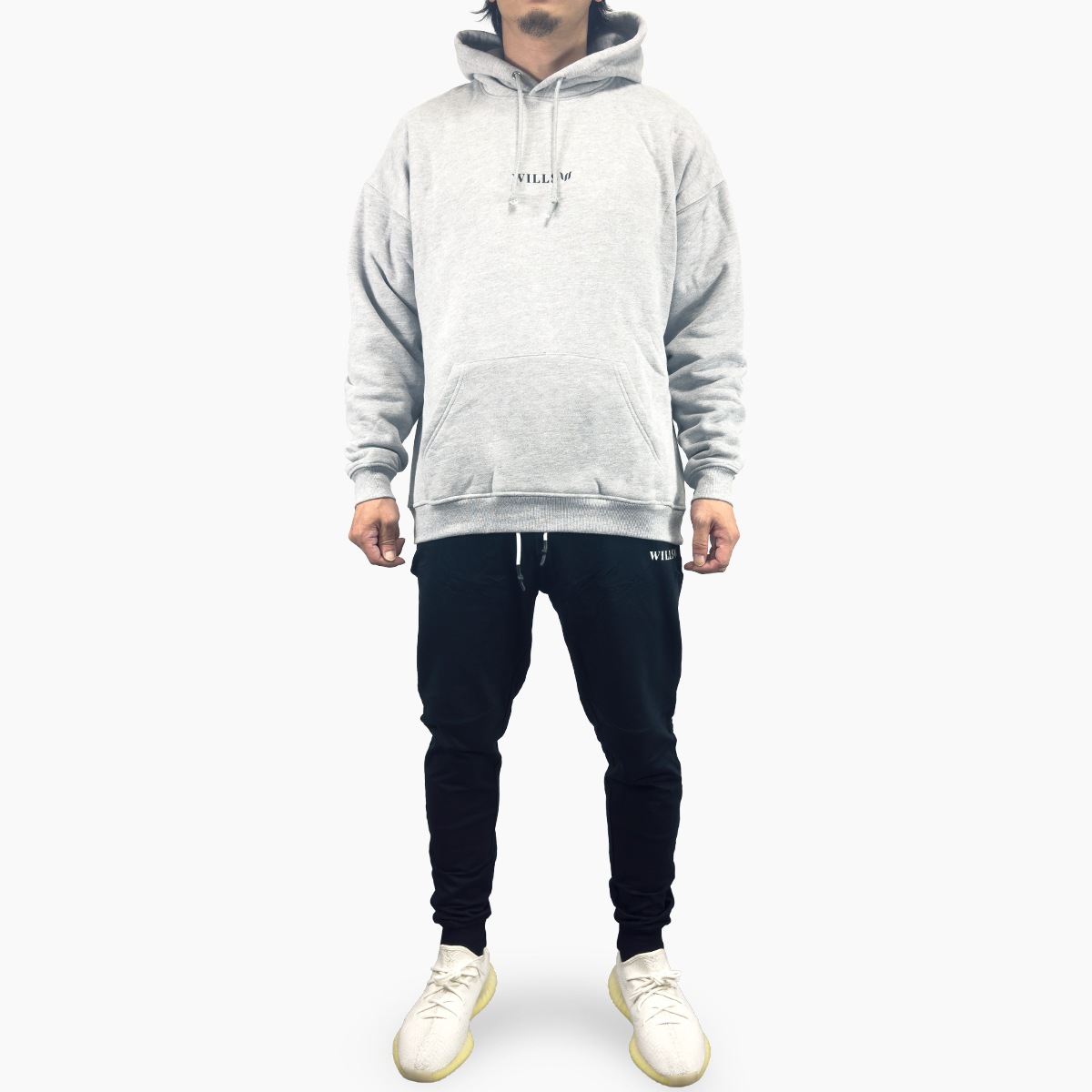 CORE OVERSIZED PULLOVER HOODIE + ACTIVE UTILITY JOGGER "SET UP"  - (HOODIE)GRAY/BLACK