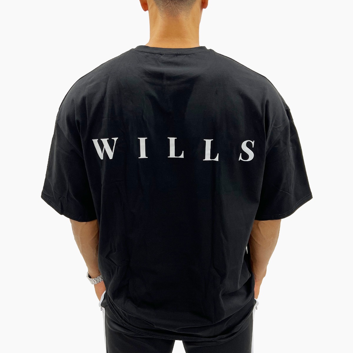 ESSENTIALS REFLECT OVERSIZE TEE - BLACK