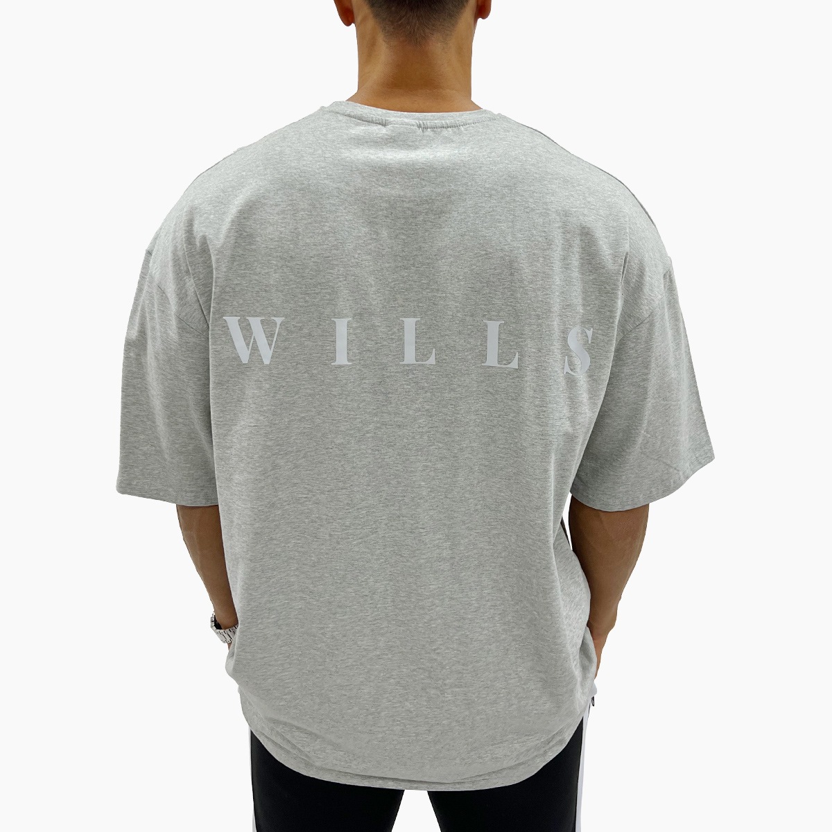 ESSENTIALS REFLECT OVERSIZE TEE - GRAY