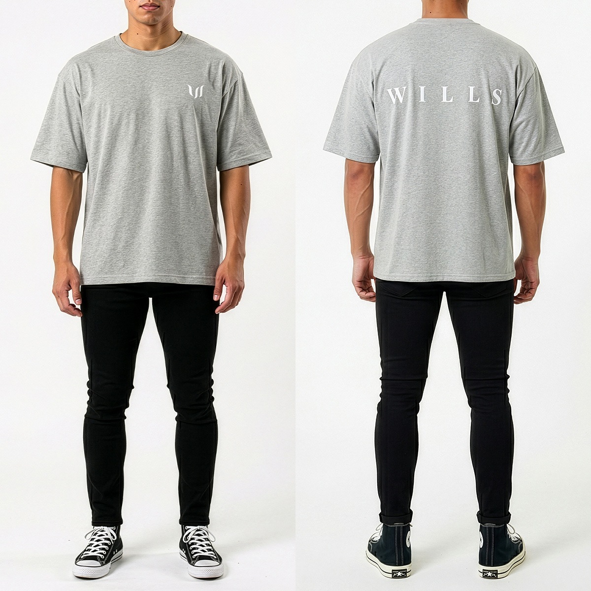 ESSENTIALS REFLECT OVERSIZE TEE - GRAY