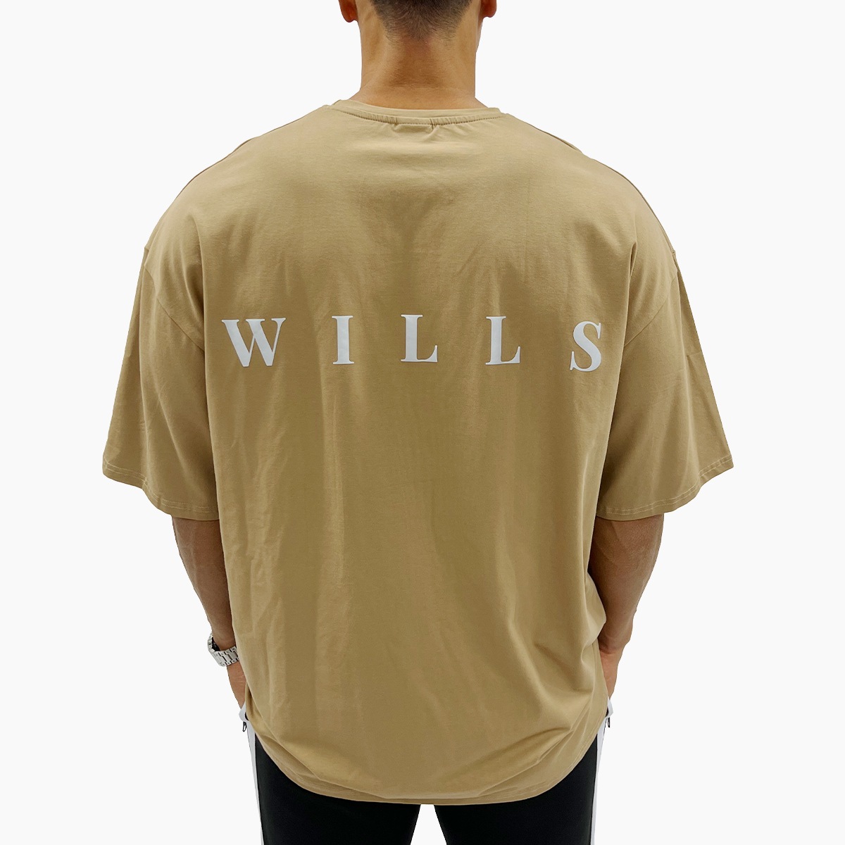 ESSENTIALS REFLECT OVERSIZE TEE - TAN