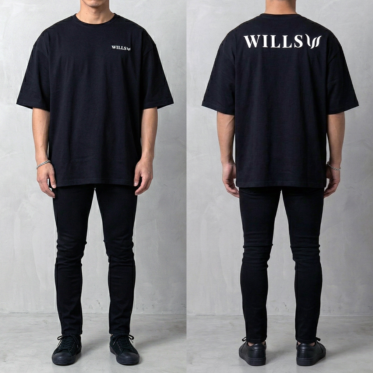 CLASSIC LOGO BACK PRINT OVERSIZE TEE - BLACK