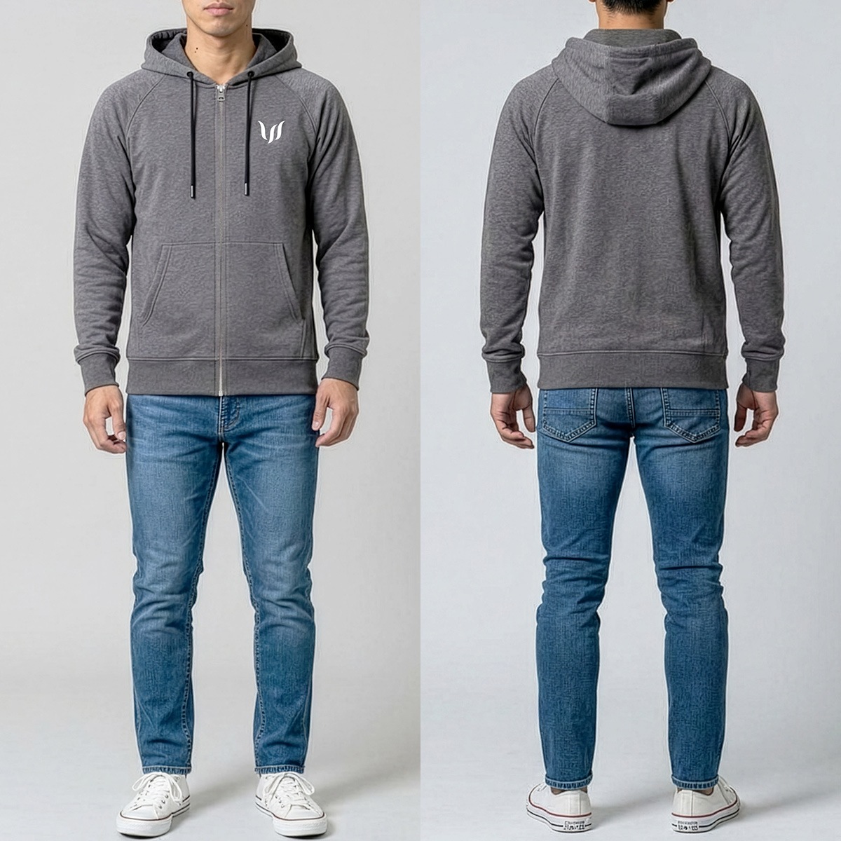 SP ZIP HOODIE - CHARCOAL GRAY