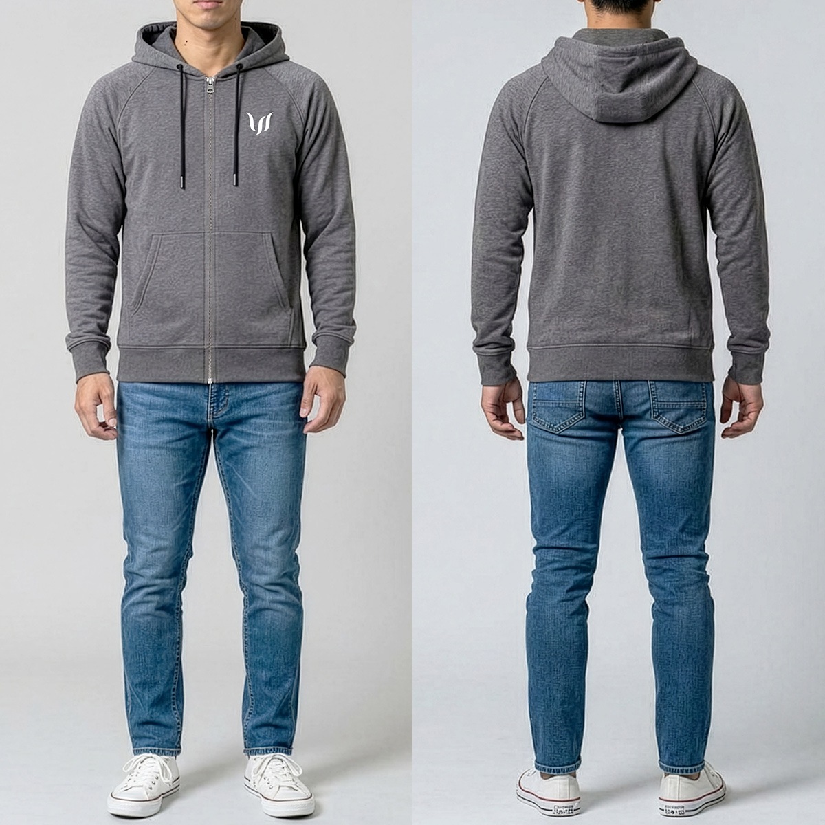 SP ZIP HOODIE - CHARCOAL GRAY