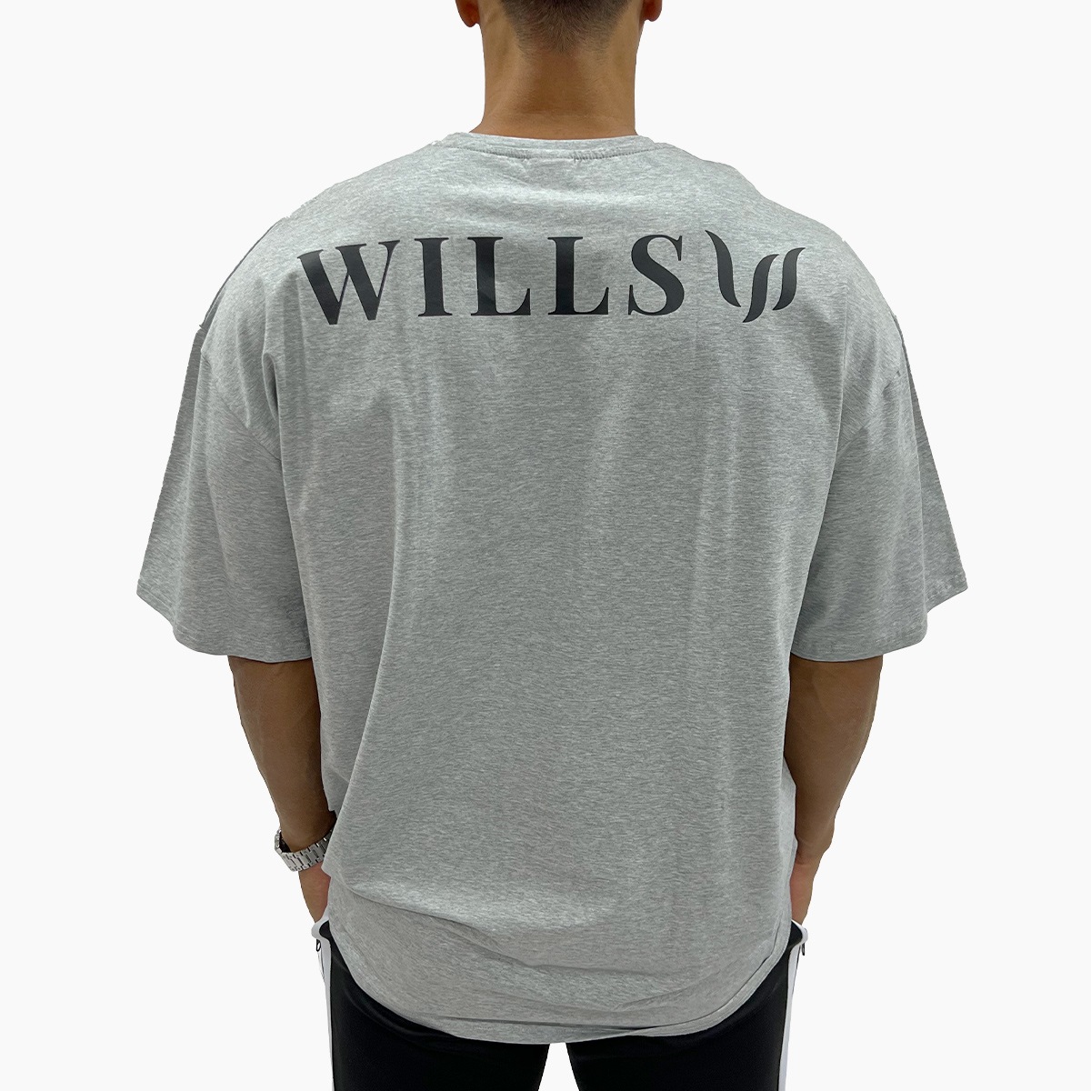 CLASSIC LOGO BACK PRINT OVERSIZE TEE - GRAY