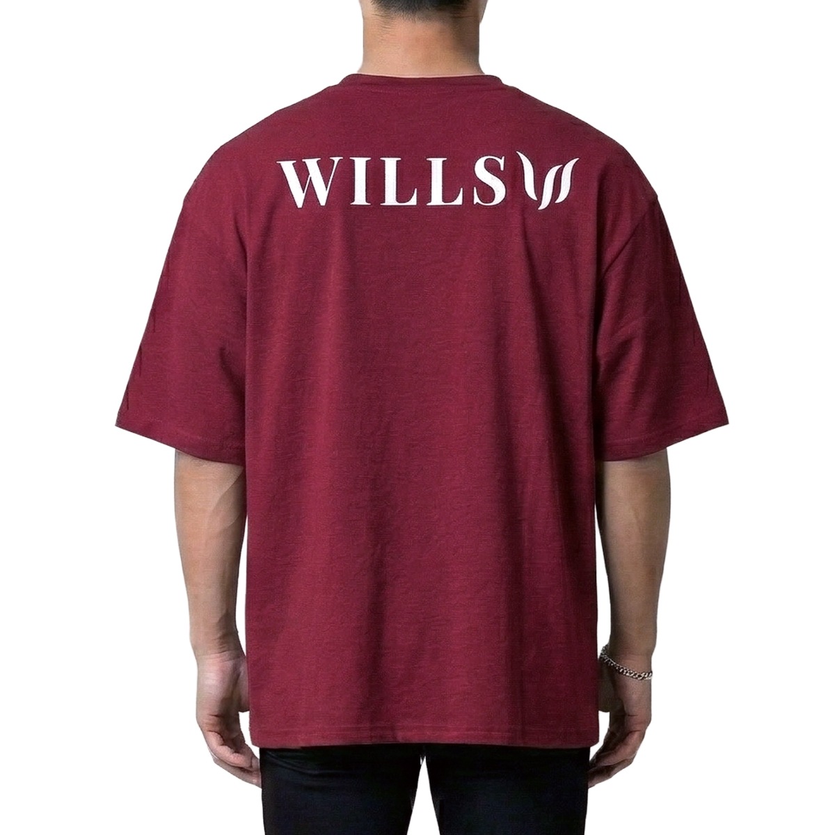 CLASSIC LOGO BACK PRINT OVERSIZE TEE - WINE