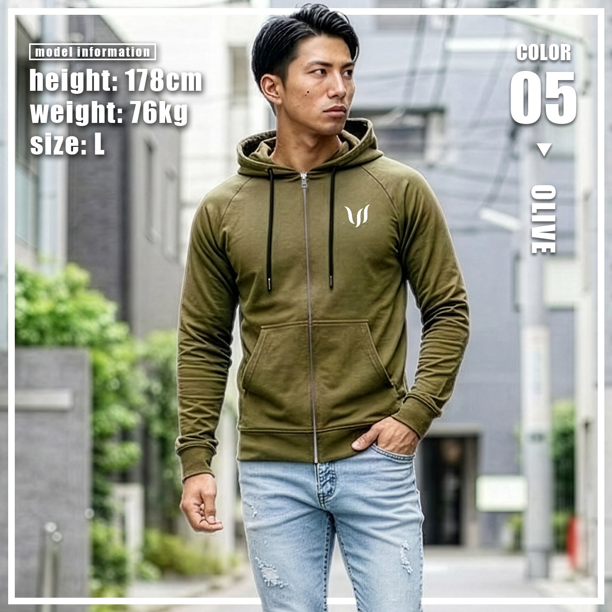 SP ZIP HOODIE - OLIVE