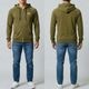 SP ZIP HOODIE - OLIVE