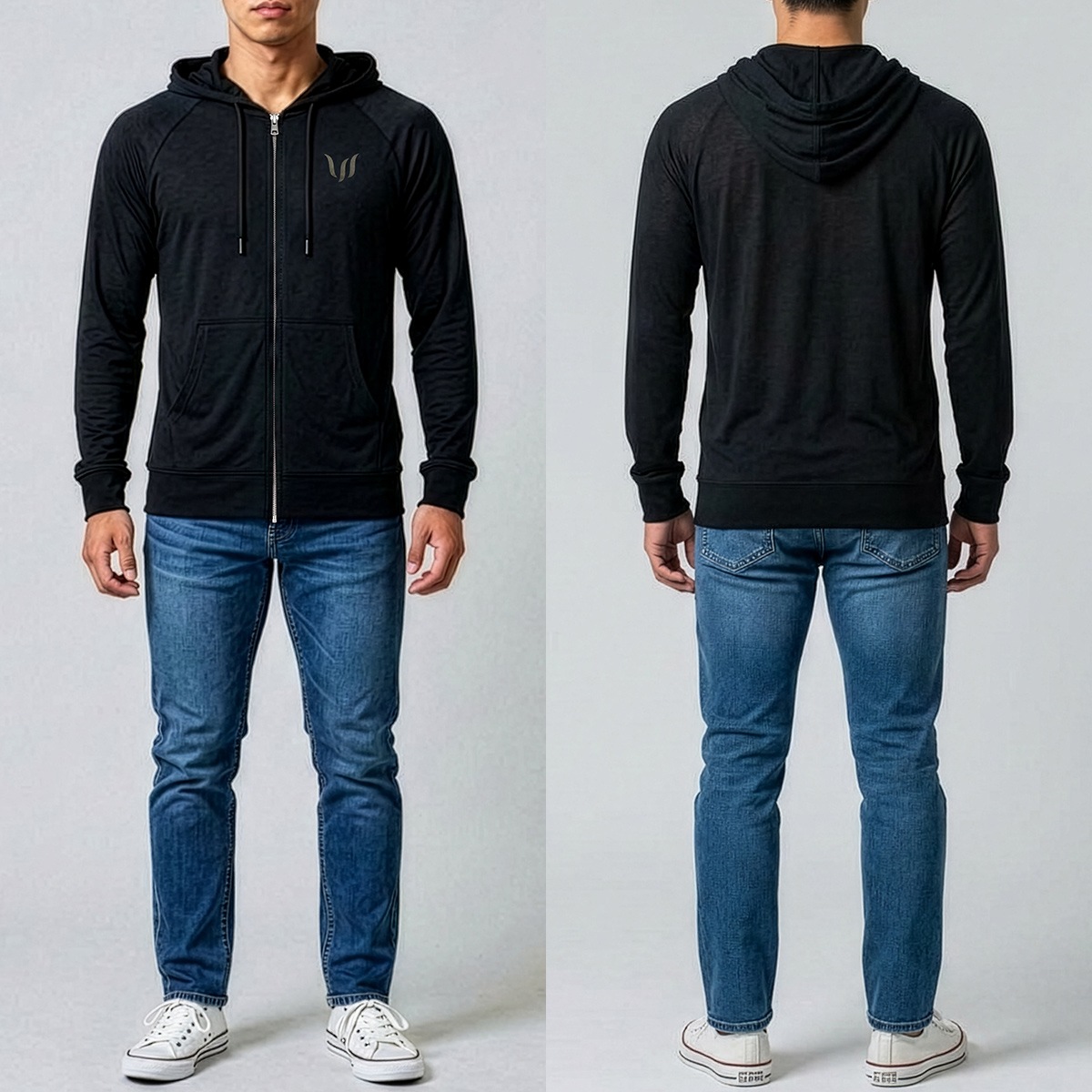 SP ZIP HOODIE - BLACKBLACK