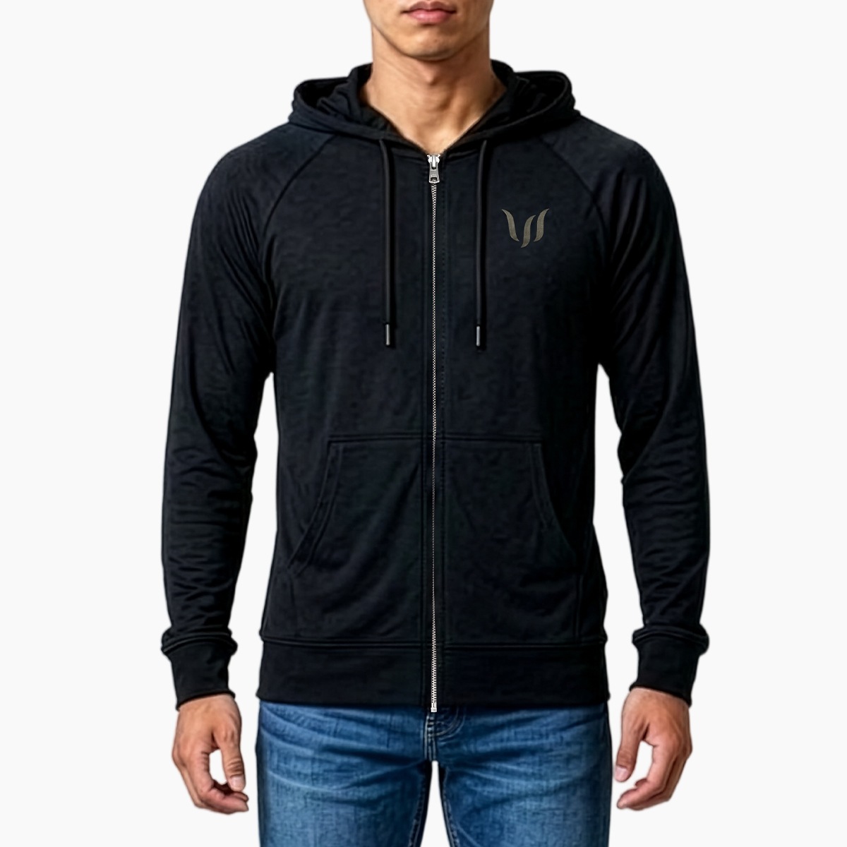 SP ZIP HOODIE - BLACKBLACK