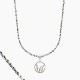 ECLIPSE HOOP NECKLACE (ROPE CHAIN) - SILVER