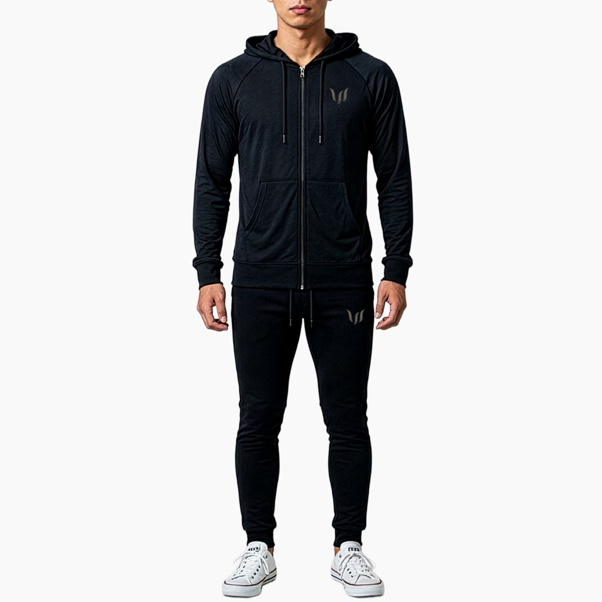SP "ZIP HOODIE + JOGGER PANTS" SET UP  - BLACK (BLACK LOGO)