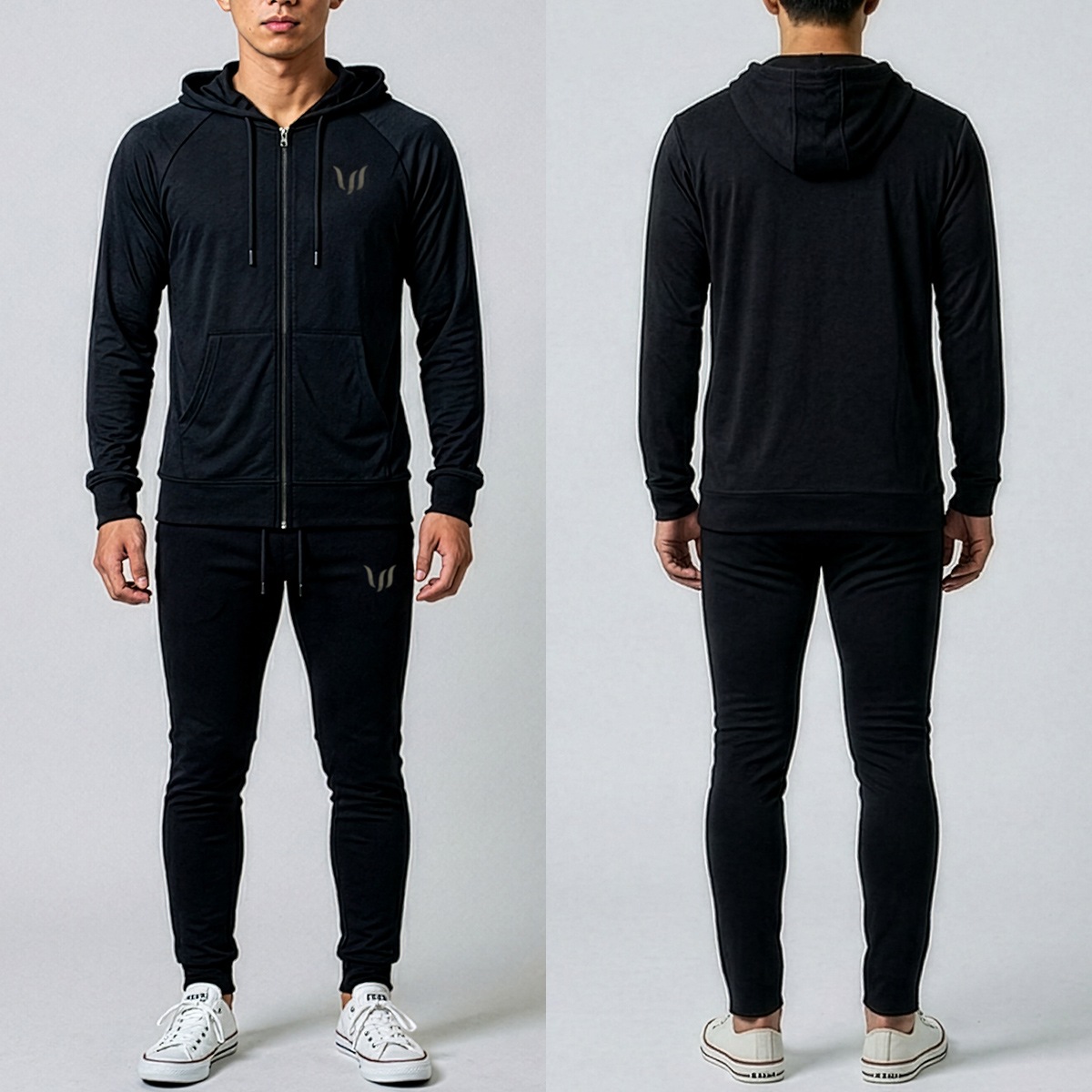 SP "ZIP HOODIE + JOGGER PANTS" SET UP  - BLACK (BLACK LOGO)