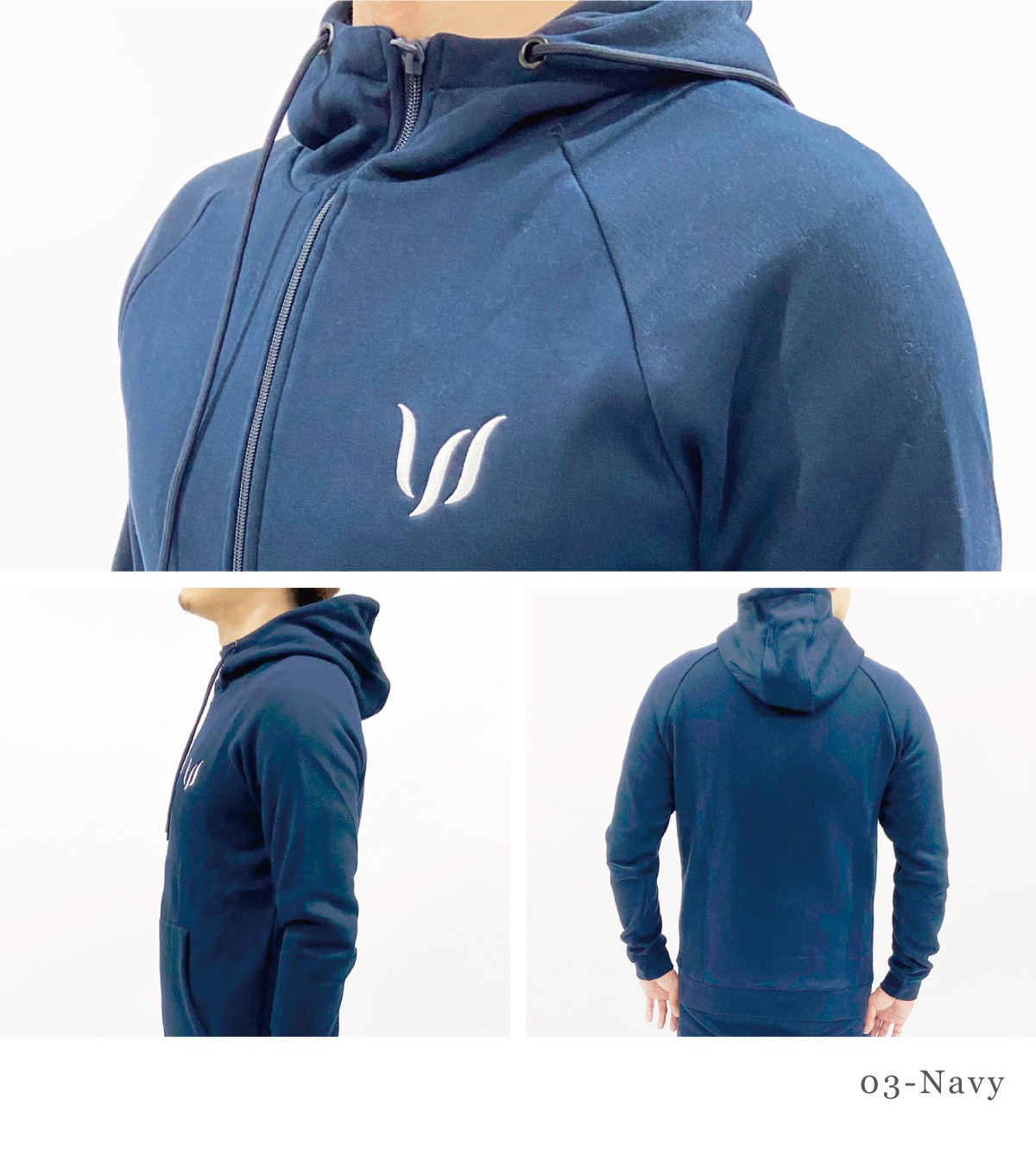 ESSENTIAL ZIP HOODIE - NAVY