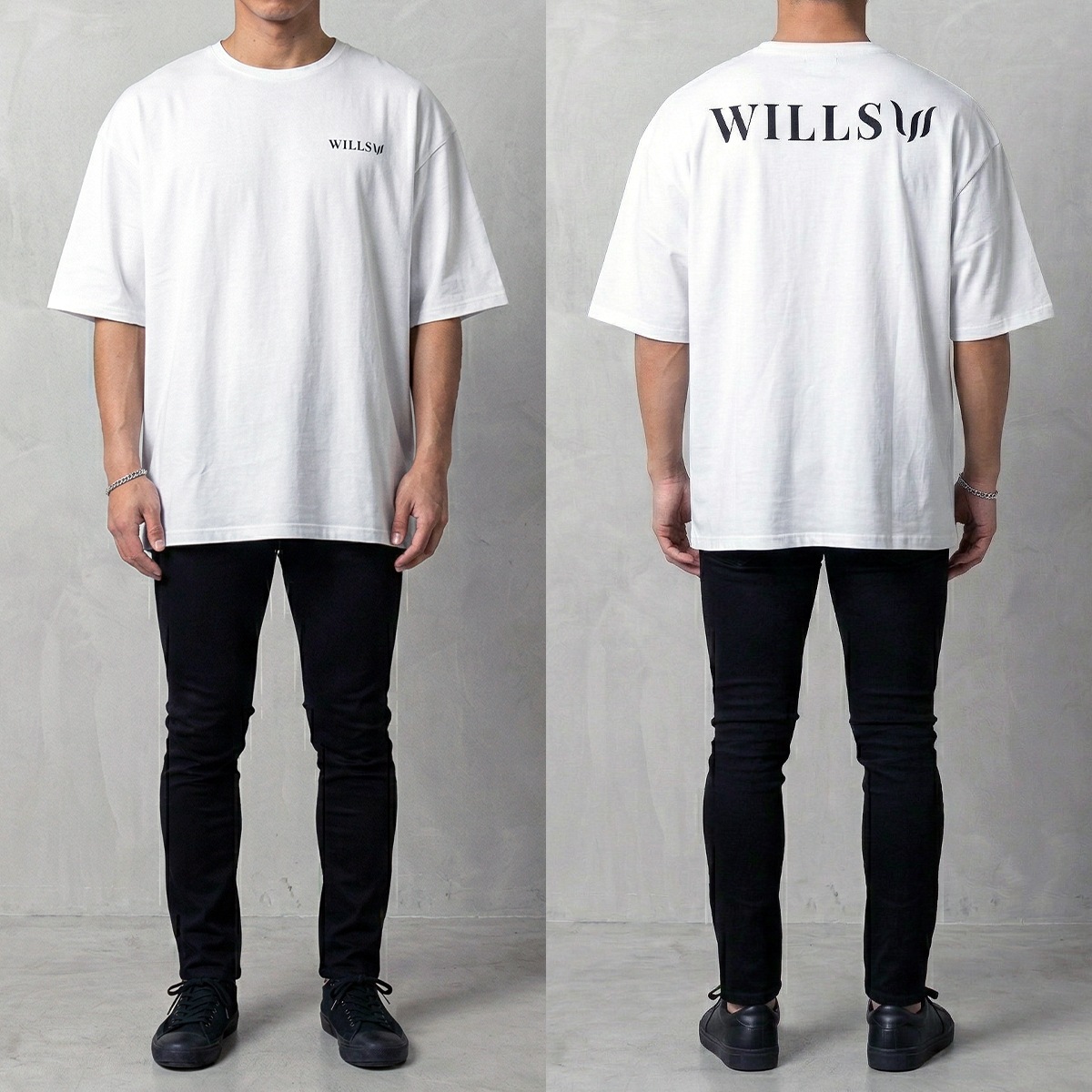 CLASSIC LOGO BACK PRINT OVERSIZE TEE - WHITE