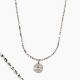 COMPASS PENDANT NECKLACE (ROPE CHAIN) - SILVER