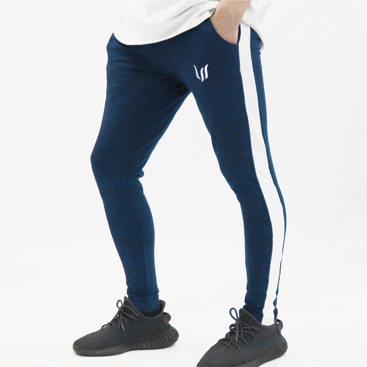 JOGGERS PANTS - NAVY/WHITE