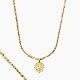 COMPASS PENDANT NECKLACE (WHEAT CHAIN) - GOLD