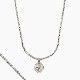 COMPASS PENDANT NECKLACE (WHEAT CHAIN) - SILVER