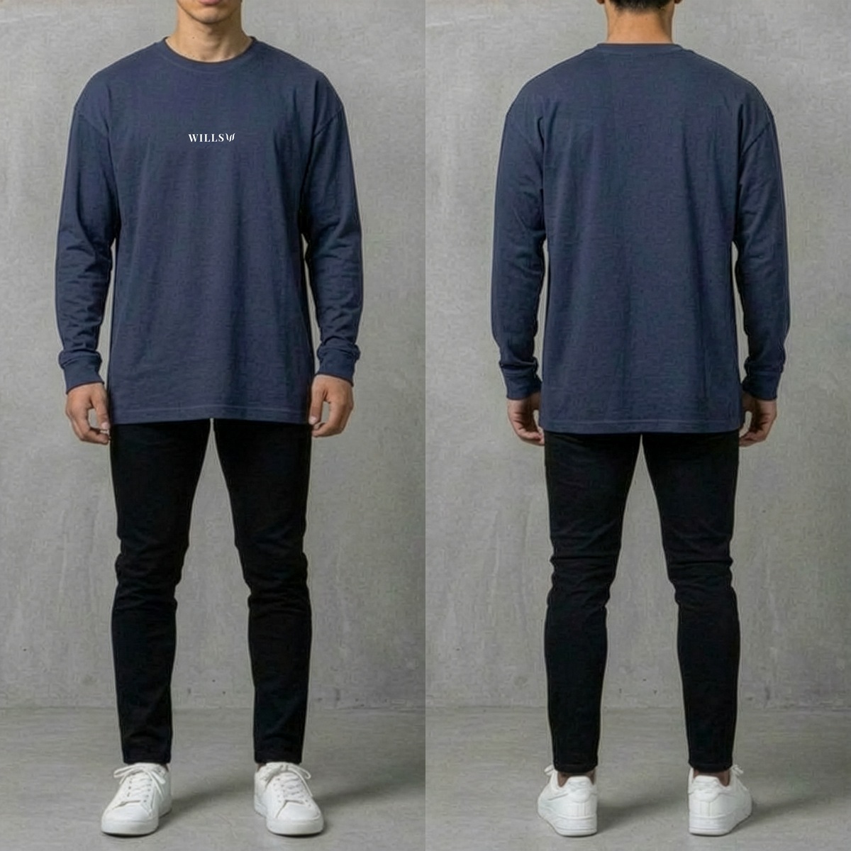 CORE OVERSIZE LONG SLEEVE TEE - NAVY