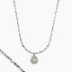 COMPASS PENDANT NECKLACE (FIGARO CHAIN) - SILVER