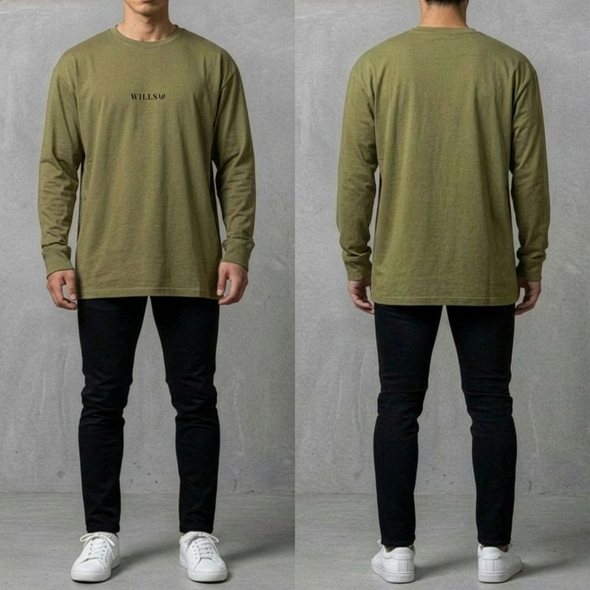 CORE OVERSIZE LONG SLEEVE TEE - OLIVE
