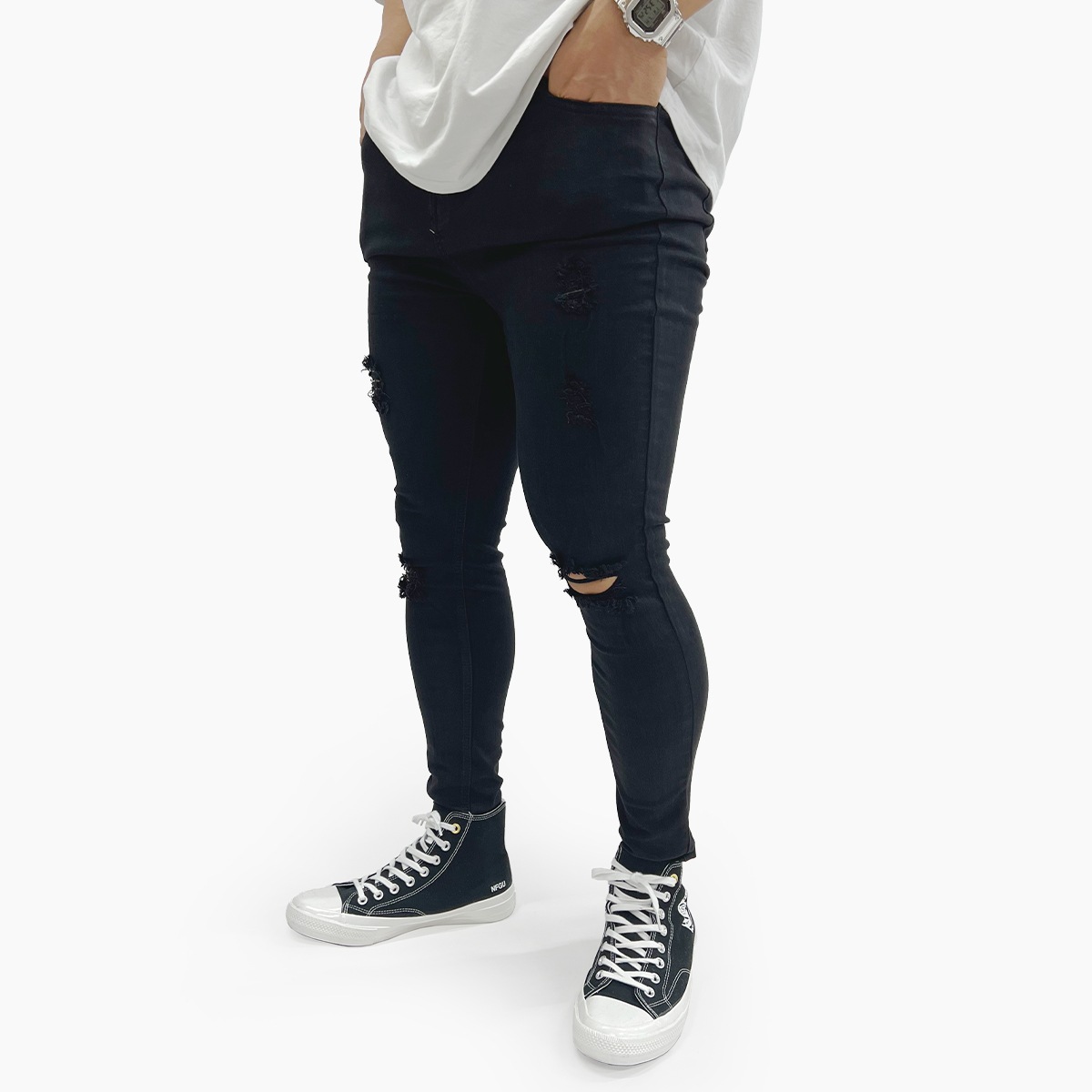 SUPER STRETCH JEANS - SKINNY FIT - BLACK(᡼)