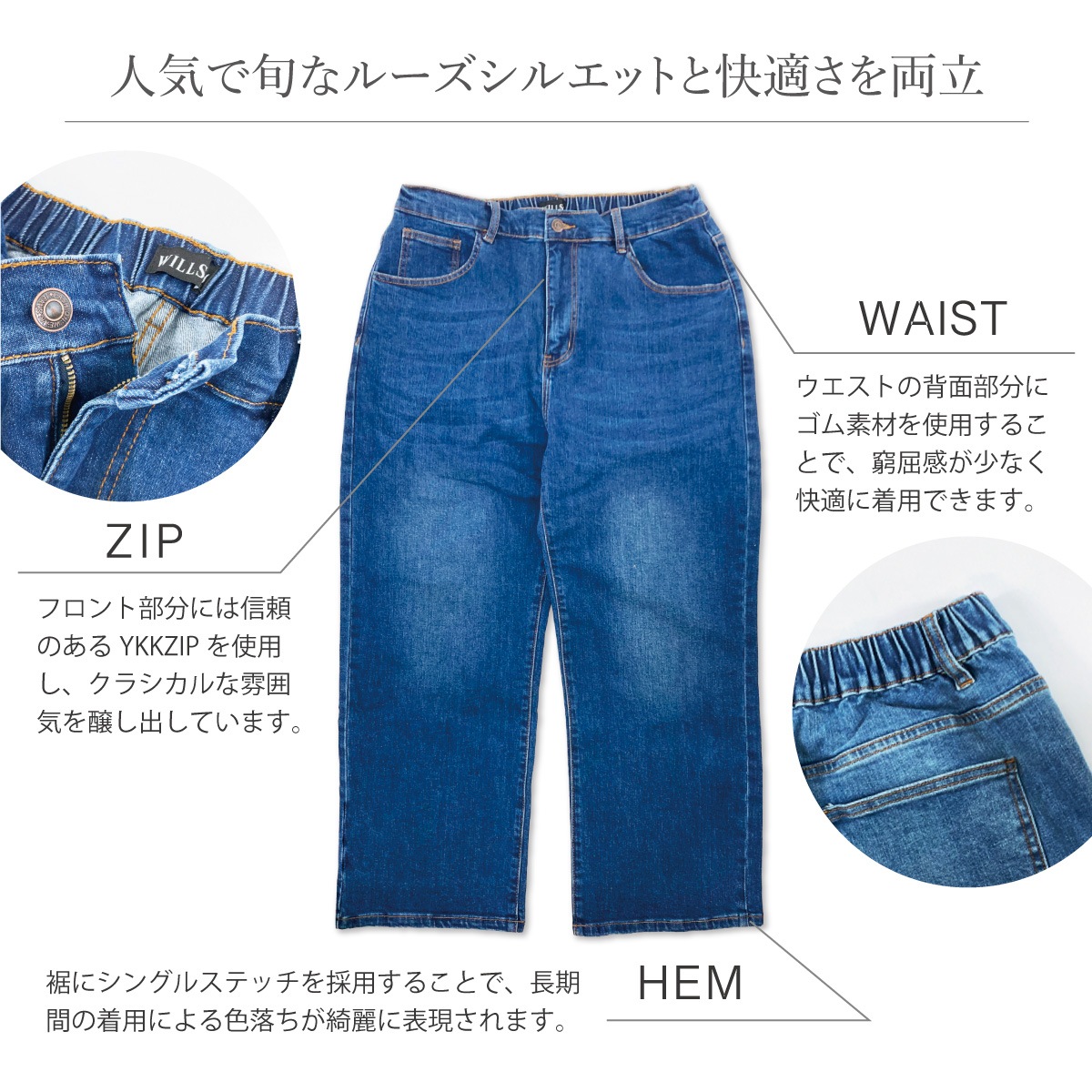 WIDE DENIM - DARK BLUE