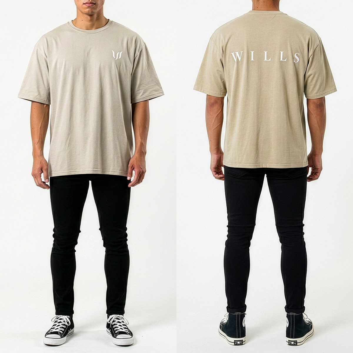 ESSENTIALS REFLECT OVERSIZE TEE - KHAKI