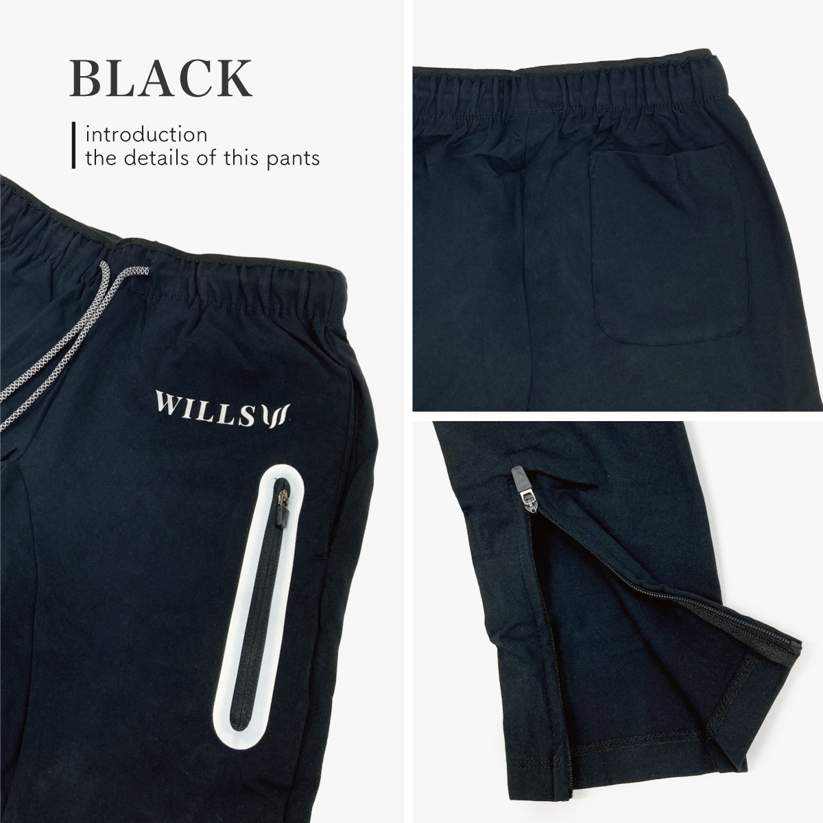 STRETCH UTILITY PANTS - BLACK