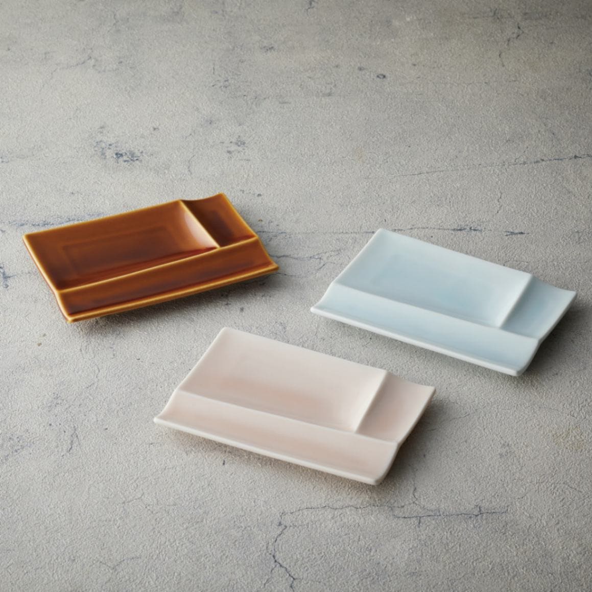 isolaパレットプレートS3pcsセット（青磁･桃釉･飴釉）