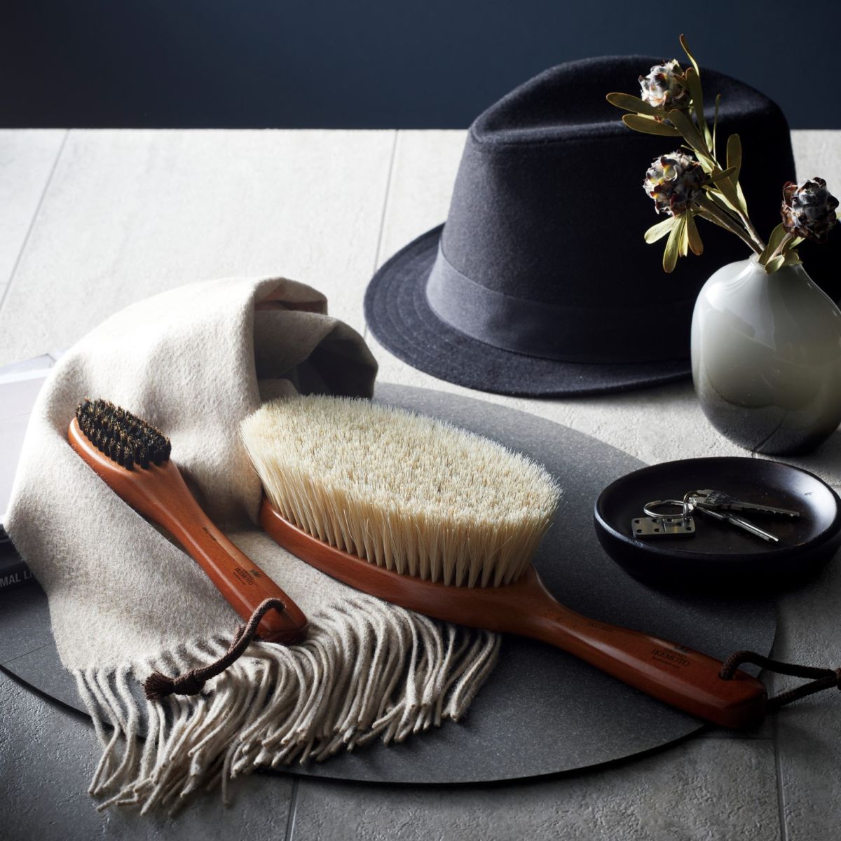 イケモト 服ブラシ&毛玉取りブラシセット