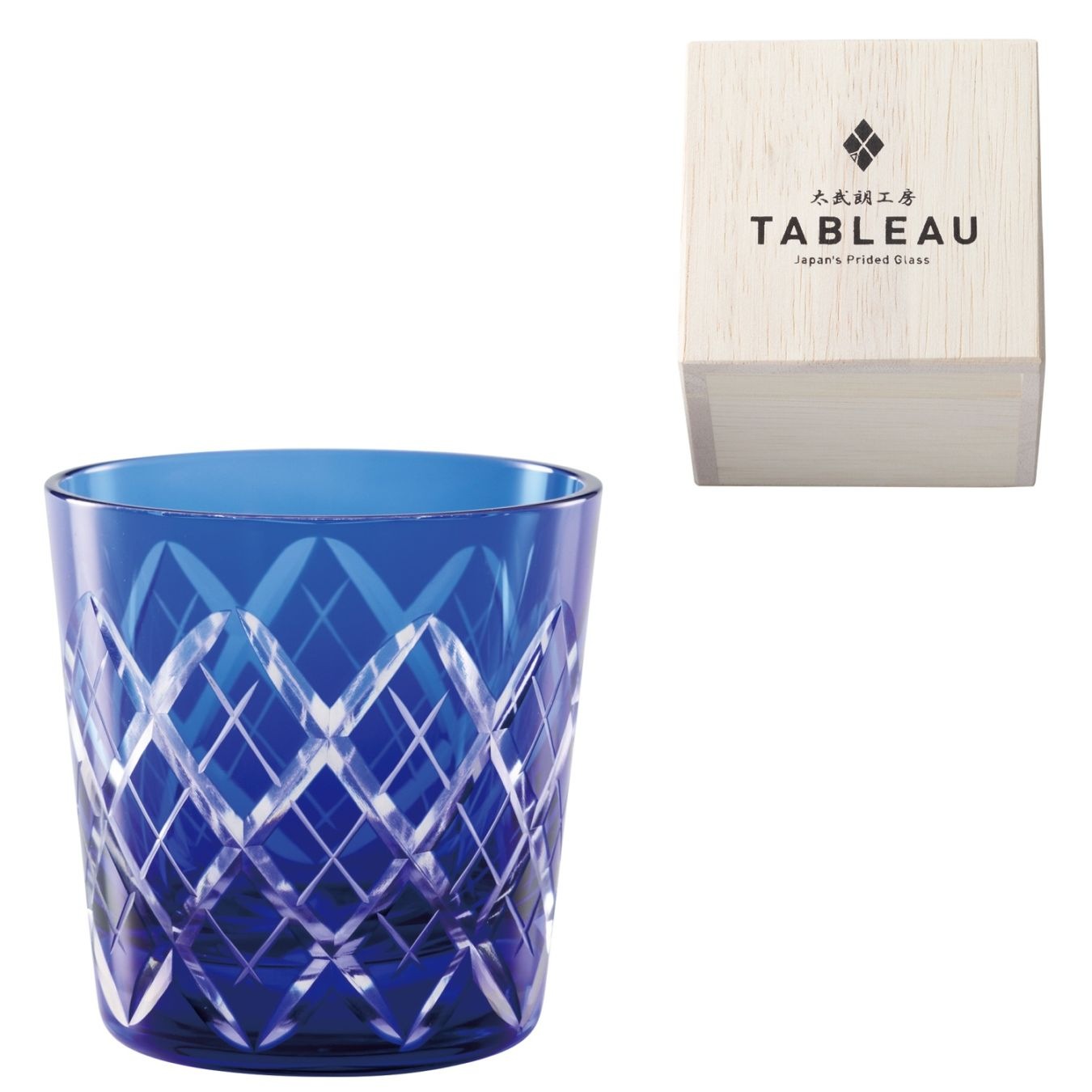 江戸切子 矢来紋 冷酒杯 ルリ