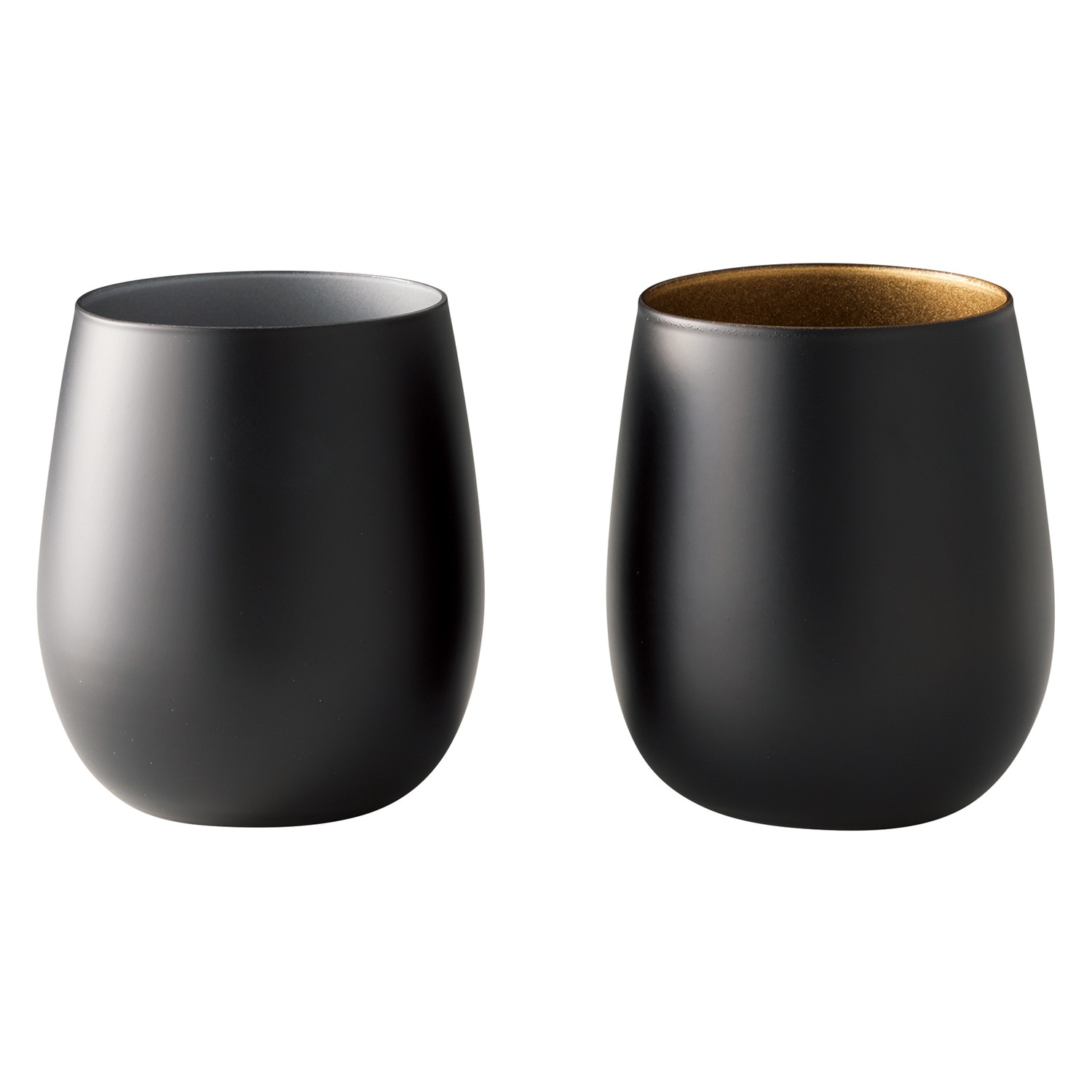 金銀彩ペアグラス 墨黒