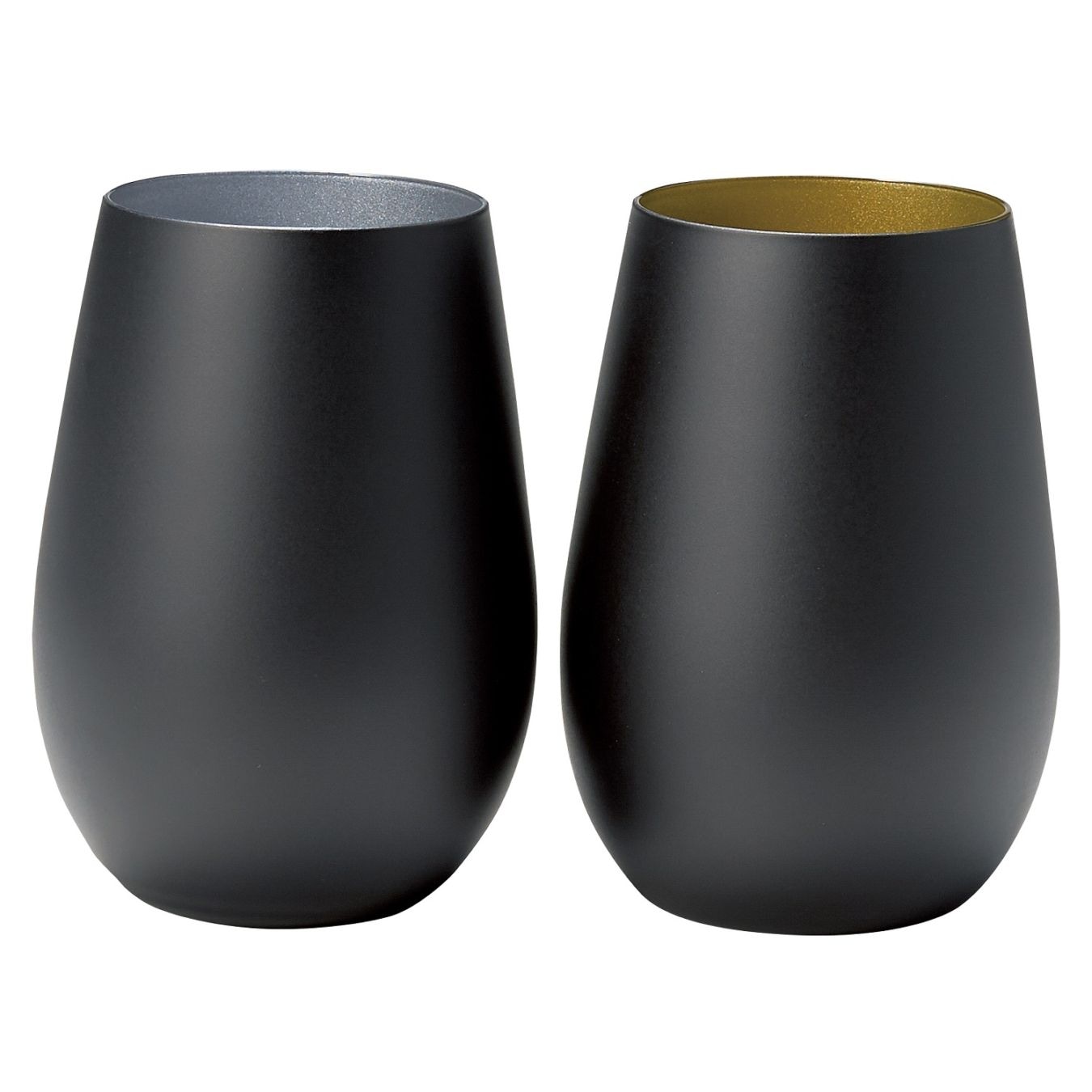 メタルカラー ペアタンブラー マットブラック/シルバー&ブラック/ゴールド