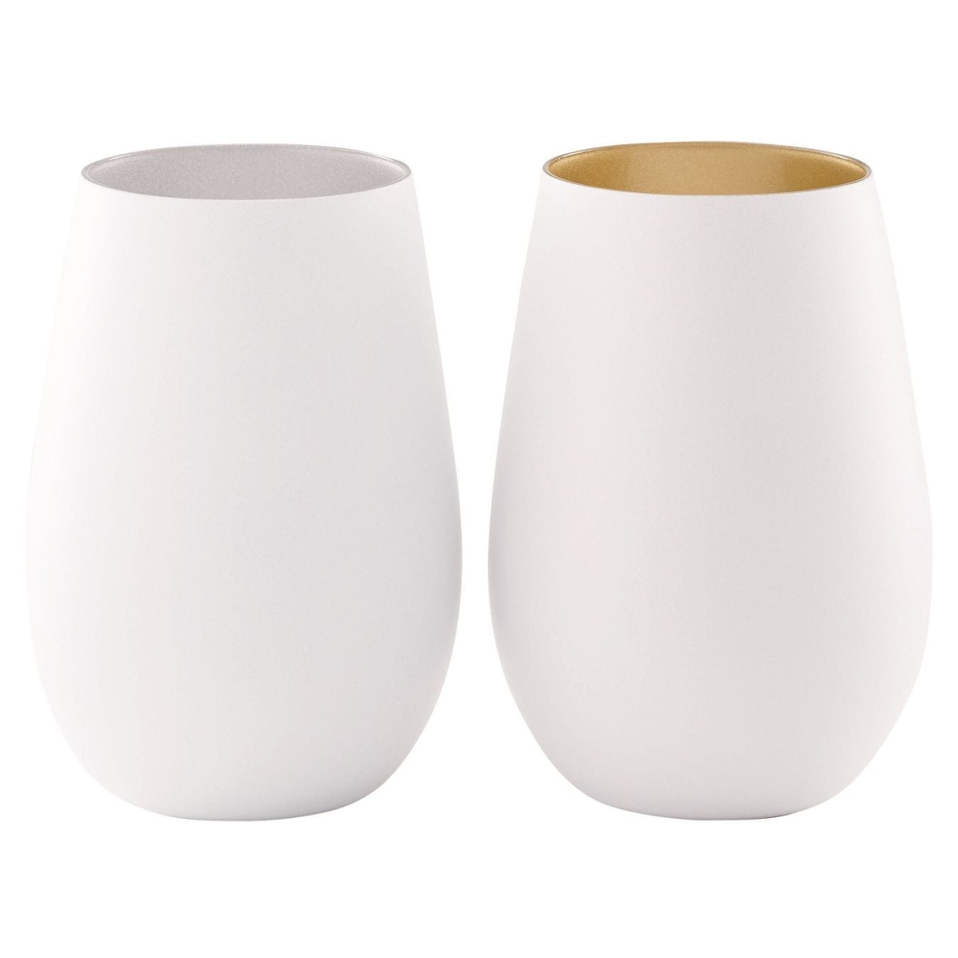 メタルカラー ペアタンブラー マットホワイト/シルバー&ホワイト/ゴールド