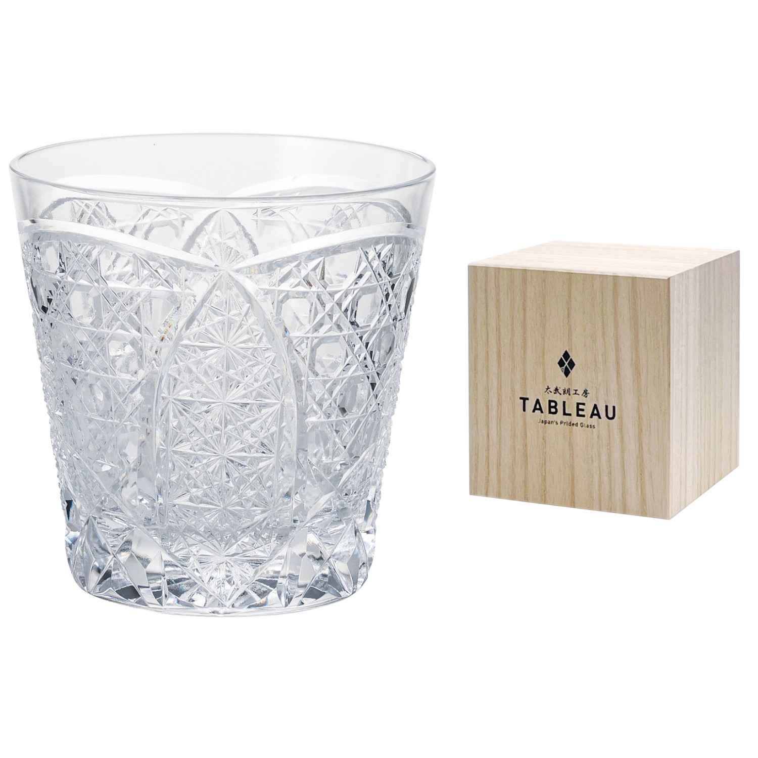 太武朗工房　江戸切子 菊繋ぎに籠目紋 クリスタルグラス