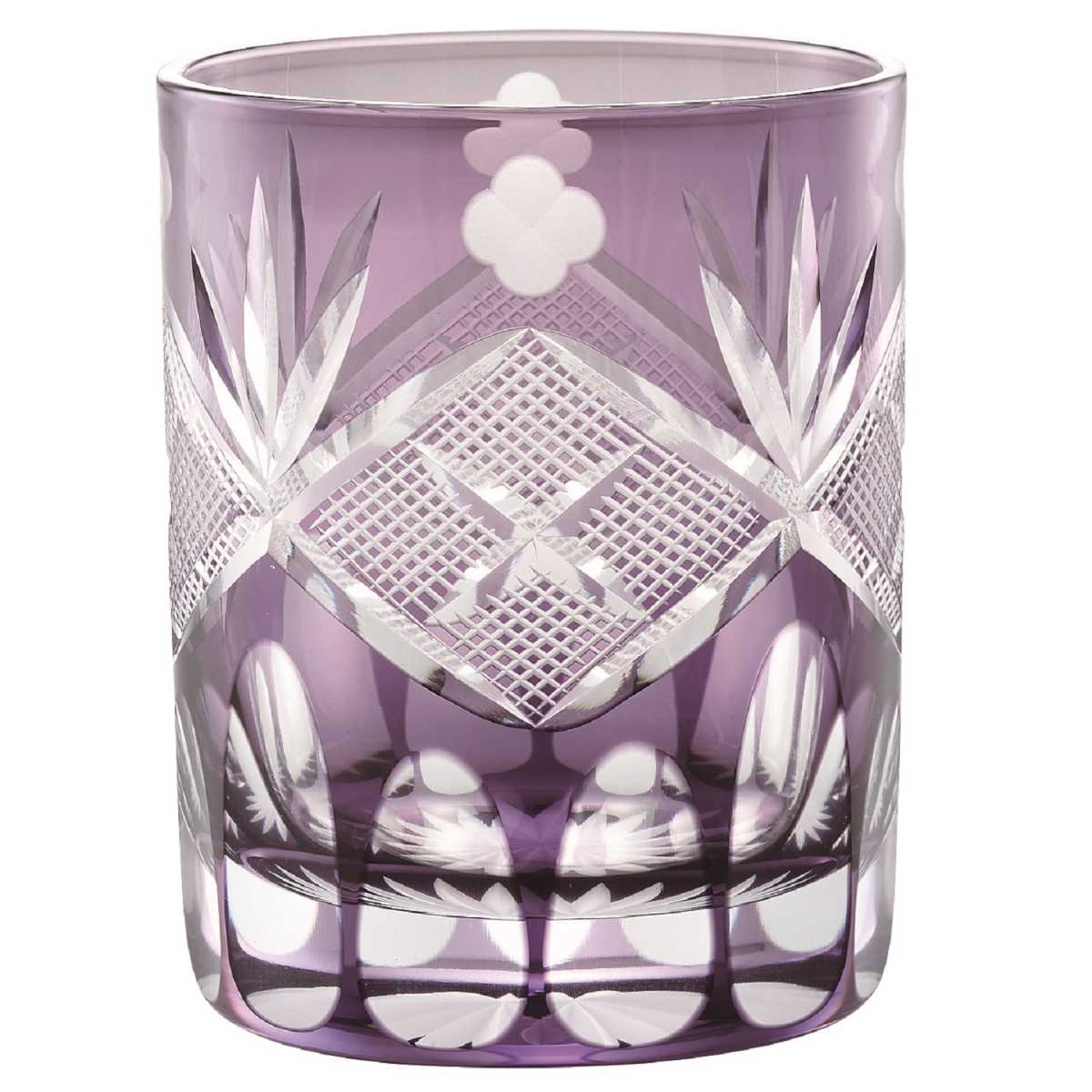 江戸切子 四ツ葉元禄紋 オールドグラス