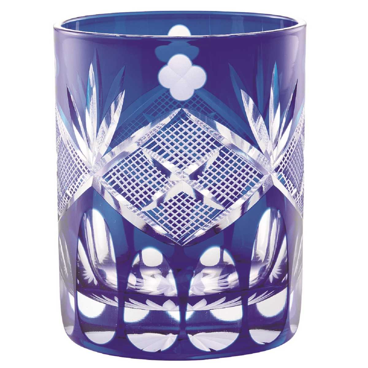 江戸切子 四ツ葉元禄紋 オールドグラス